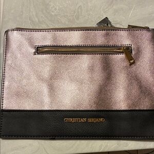 Christian Siriano Black and Silver Clutch